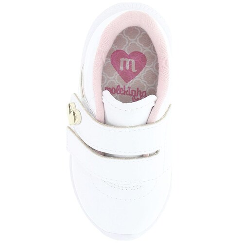 Tenis con Velcro 13-18 Blanco Molekinha para Niña