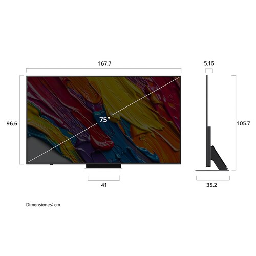 Pantalla LG 75 Pulgadas 4K Qned Ai Qned83 4K Smart Tv