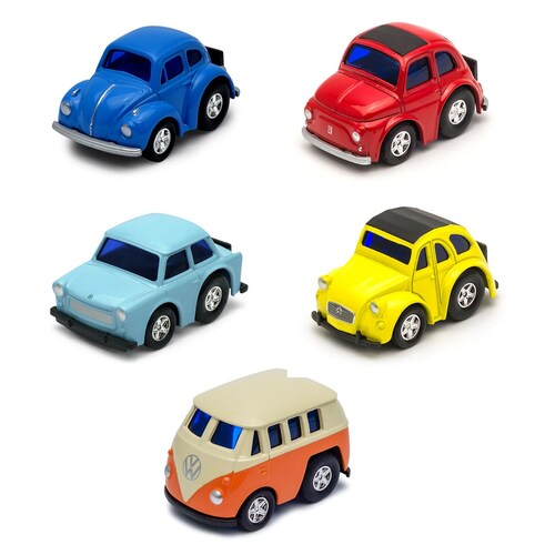 Die Cast Paquete de 5 Carritos Pullback Welly