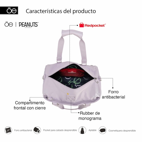 Duffle Bag Proyecto Peanuts Lila Cloe