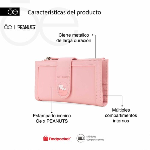 Billetera Proyecto Peanuts Cloe Rosa para Mujer