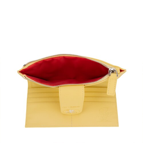 Billetera Cloe Woodstock Peanuts Flap Color Amarillo para Mujer
