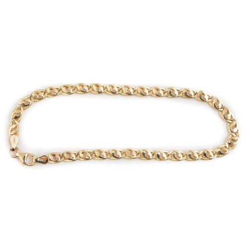 Pulsera Tejido Egipcio Oro Italiano de 14K Doble o
