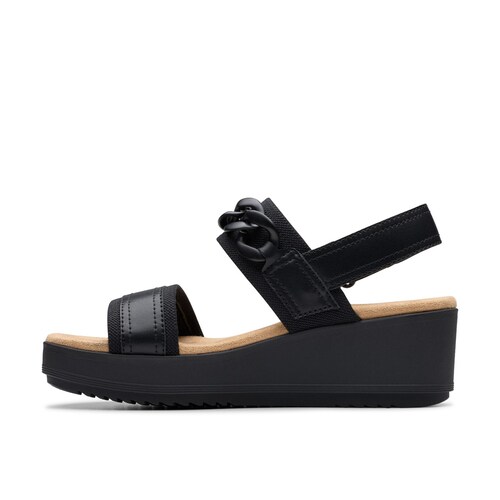 Sandalia Cuña Clarks con Aplicación para Mujer