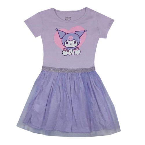 Vestido Manga Corta Kuromi para Niña Hello Kitty