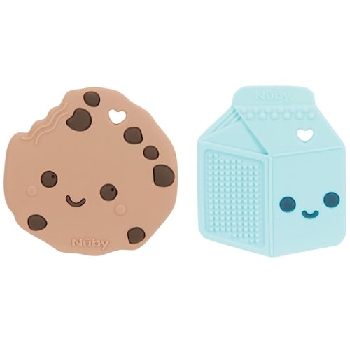Juego de Mordederas de Silicón Cartón de Leche+ Galleta Nuby