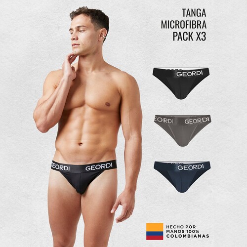 Set 3 Pack Tangas Geordi en Microfibra para Hombre