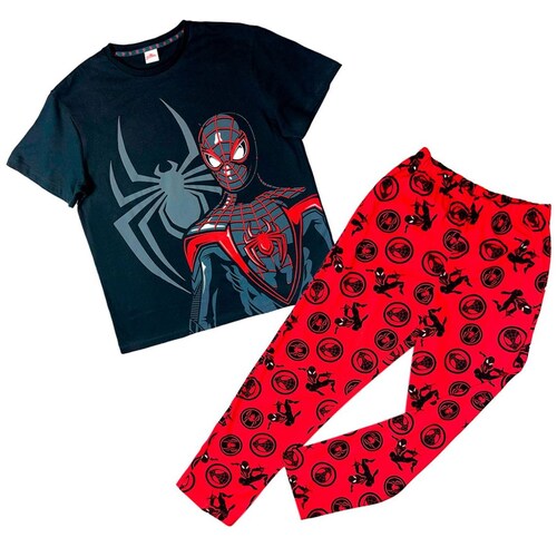Pijama de Playera con Diseño Spiderman Manga Corta para Hombre