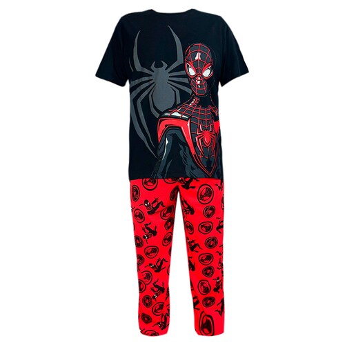 Pijama de Playera con Diseño Spiderman Manga Corta para Hombre