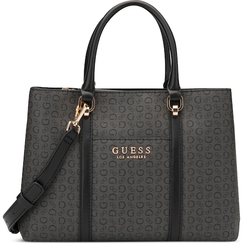 Bolso Guess Satchel Negro Suavizado para Mujer