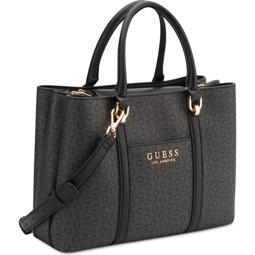 Bolso Guess Satchel Negro Suavizado para Mujer
