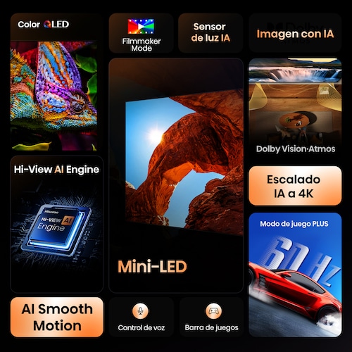 Pantalla Hisense 55 Pulgadas 4K Miniled 55U6Qv