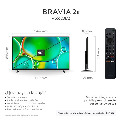Pantalla Sony Bravia 65 Pulgadas 4K Led K-65S20M2