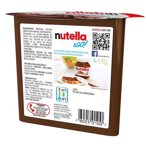 Nutella & Go - Crema de Avellanas con Cacao y Palitos de Pan