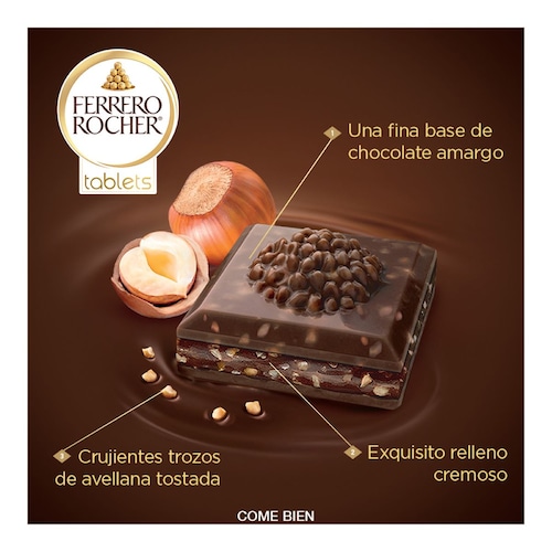 Barra de Chocolate Amargo Rellena con Avellanas Y Cacao Tablets Ferrero