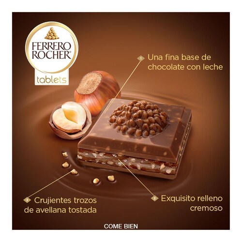 Barra de Chocolate con Leche Rellena con Avellanas Y Cacao Tablets Ferrero