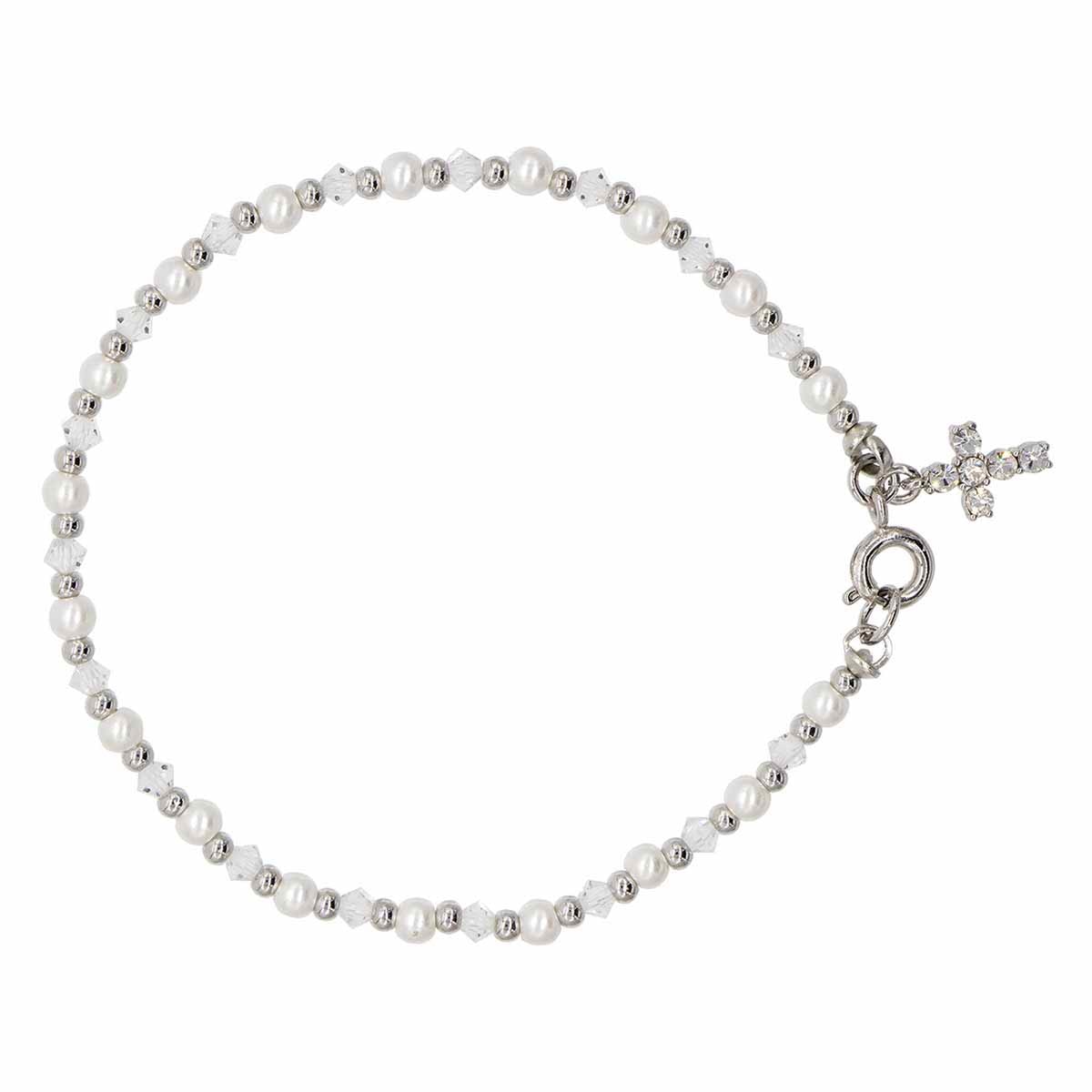 Pulsera de Beads Y Perlas de Cristal Joyeria Religiosa