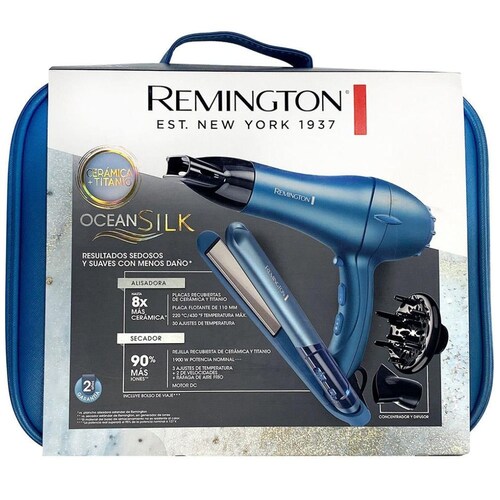 Combo Alaciadora Y Secadora Remington Ocean Silk