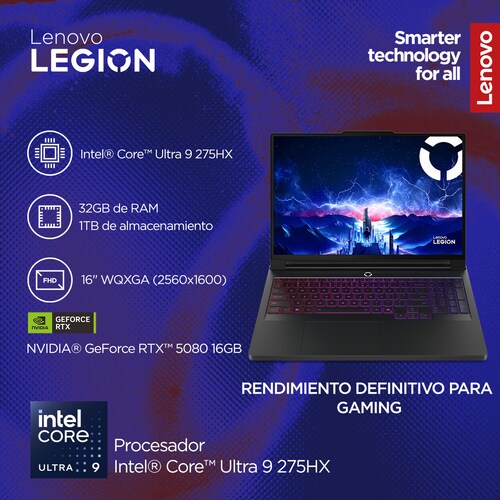 Laptop Lenovo Gaming Ln Pro7 16Iax10H Intel Core Ultra 32Gb Ram 1Tb