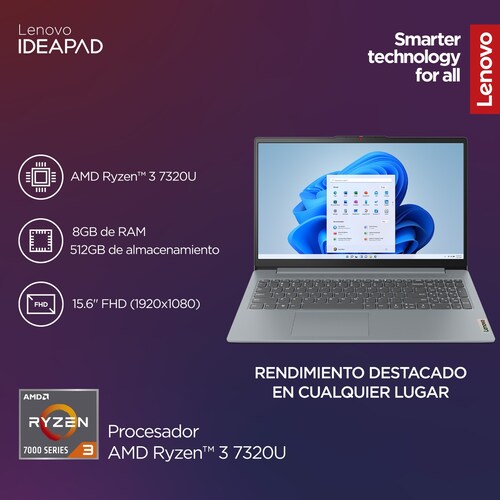 Laptop Lenovo Ip Slim 3 15Amn8 Ryzen 3 8Gb Ram 512Gb