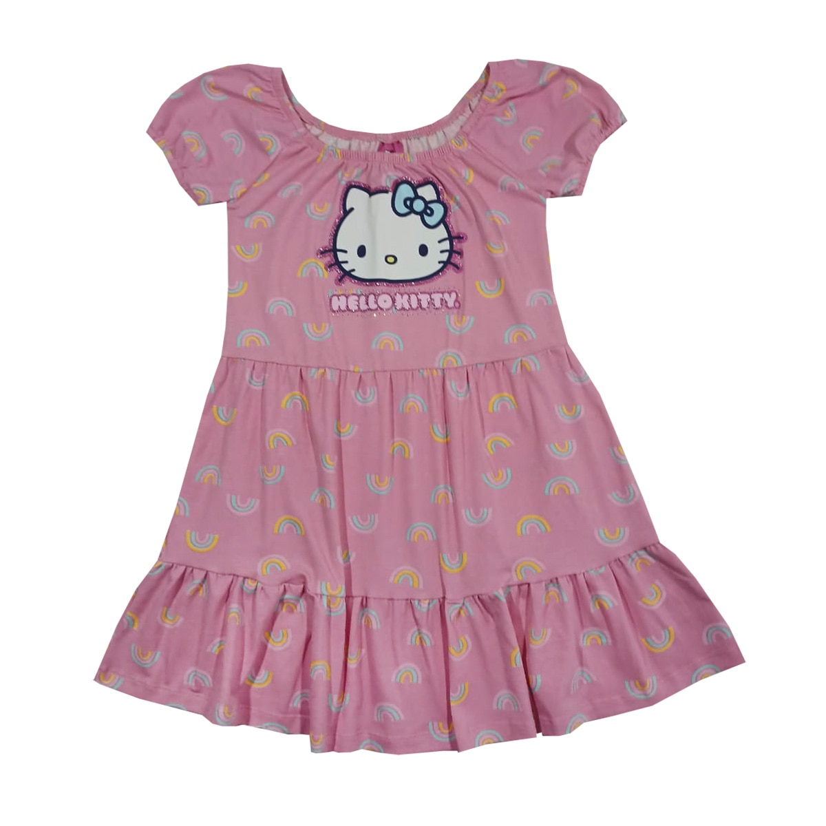 Vestido Olanes Diseño Hello Kitty Manga Corta para Niña