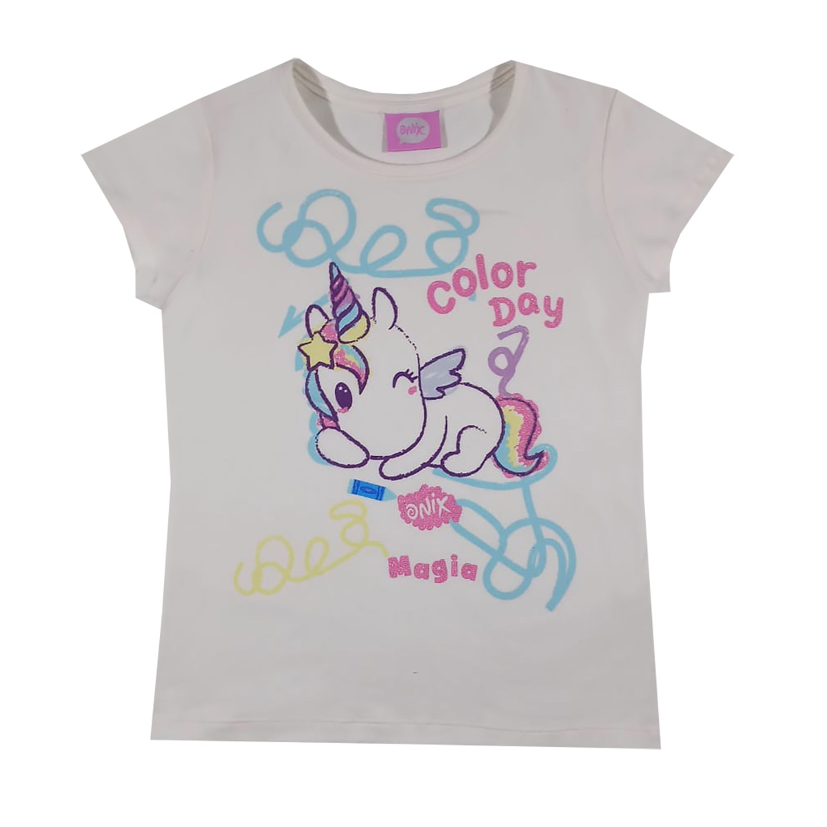 Playera con Diseño Onix Manga Corta para Niña