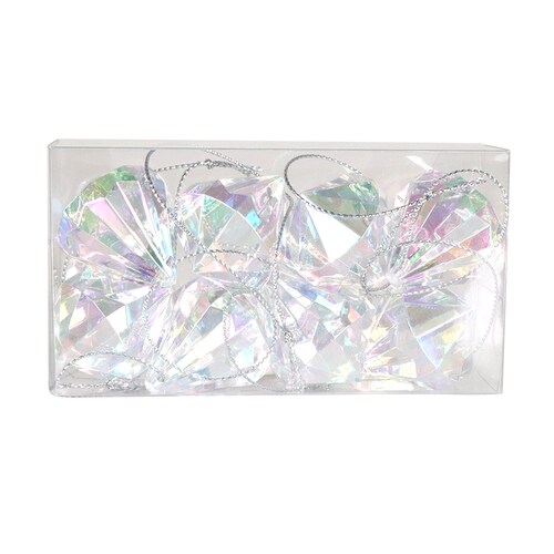 Juego 8 Colgantes 4 Cm Claro Iridiscente Gto