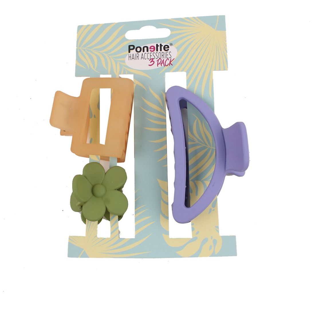 Pinzas 3 Pzs Violeta Naranja Verde Ponette