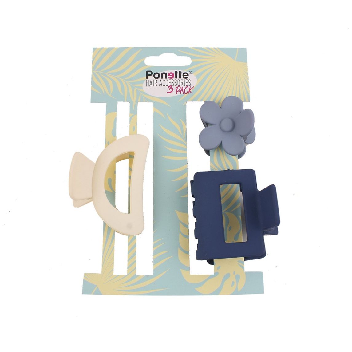 Pinzas 3 Pzs Morado Marino Rosa Ponette