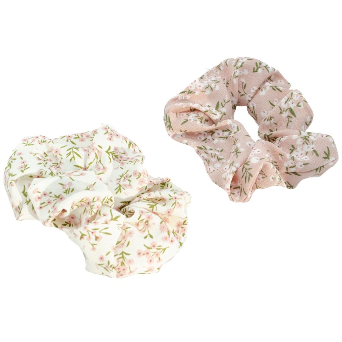 Scrunchies 2 Pz Pétalo Rosa Blanco Verde Ponette