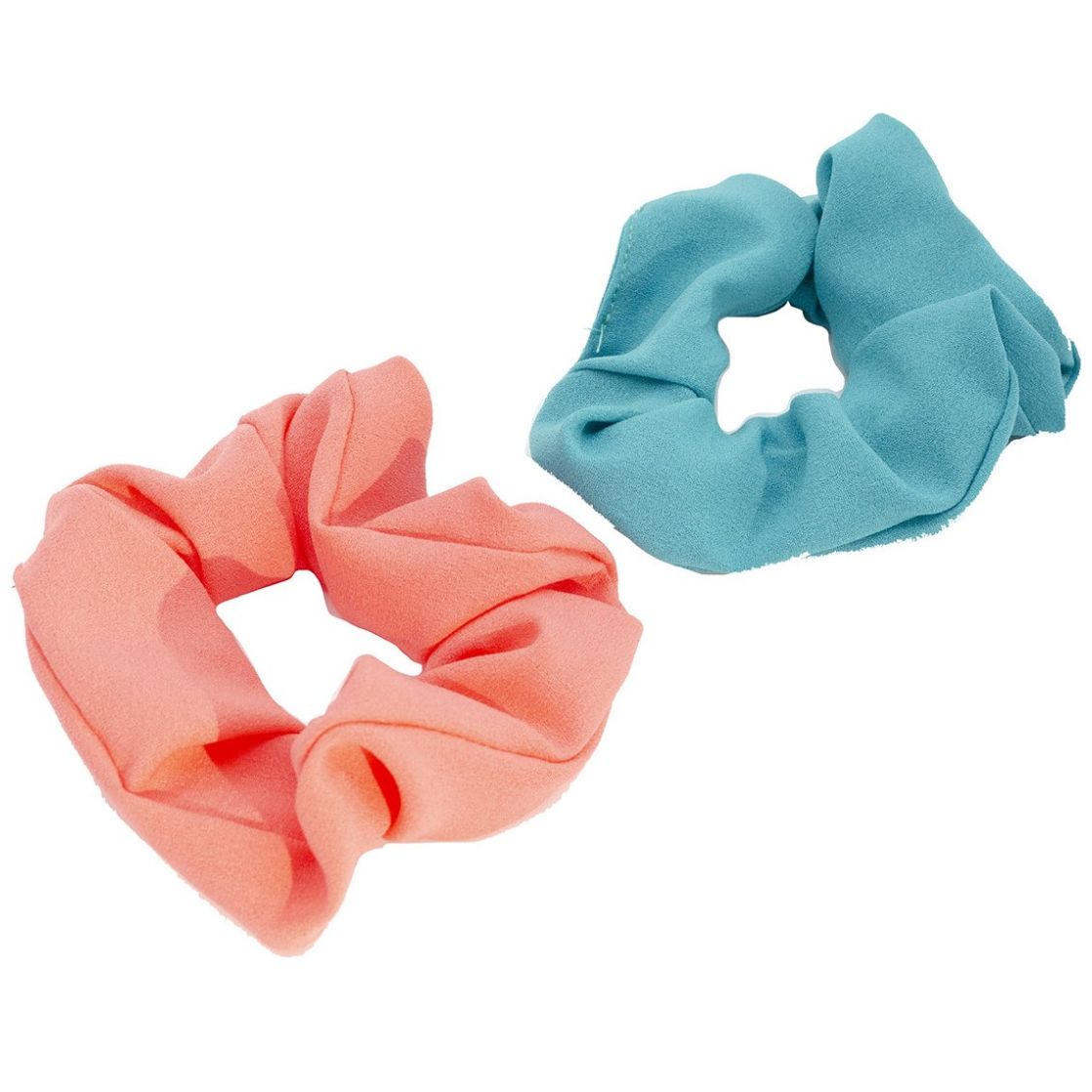 Scrunchies 2 Pz Tejido Fresa Turquesa Ponette