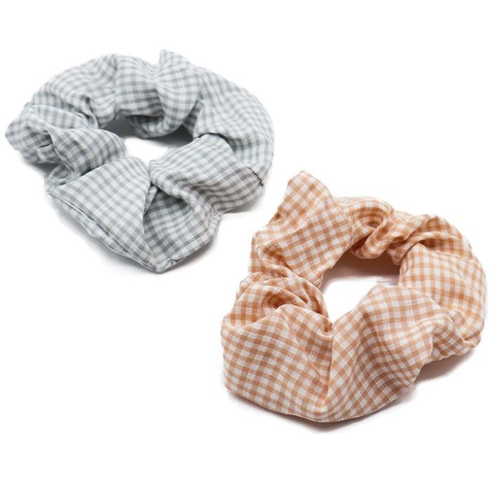 Scrunchies 2 Pz Vichy Azul Coral Ponette