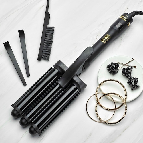 Rizador Waver de 3 Barriles Black Gold Hot Tools