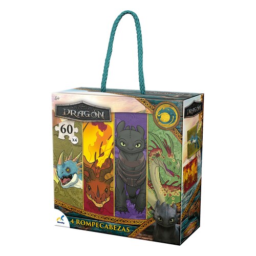 Rompecabezas 4 en 1 Cómo Entrenar a Tu Dragón 60 Piezas