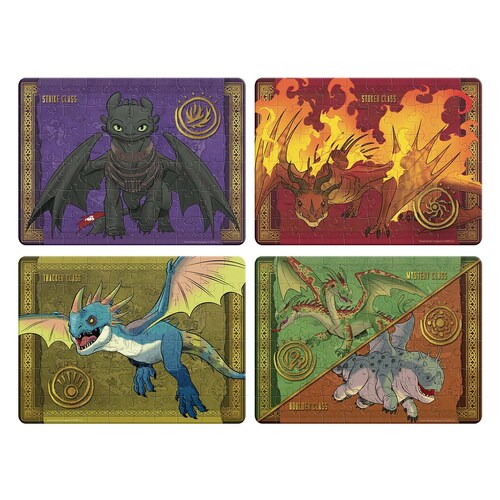 Rompecabezas 4 en 1 Cómo Entrenar a Tu Dragón 60 Piezas