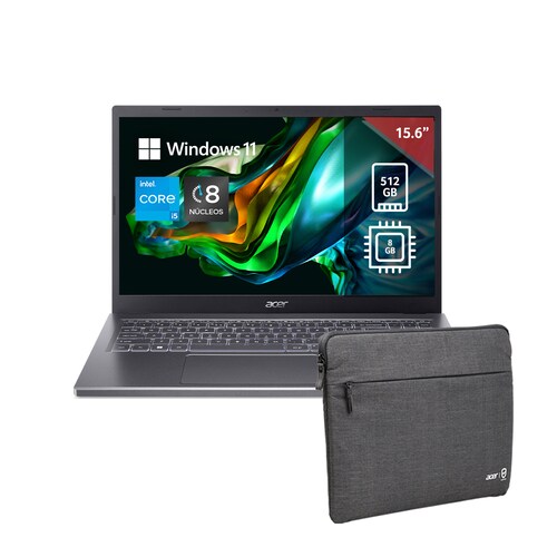 Laptop Acer Aspire 5 15.6" Intel Core I5 8 Gb Ram 512 Gb Ssd Nvidia Geforce Rtx 2050 + Funda