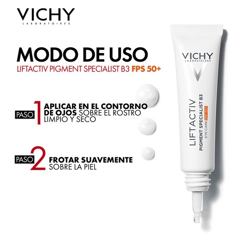 Vichy Liftactiv B3 Eyes Spf 50+15Ml, Contorno de Ojos con una Alta Protección Solar.