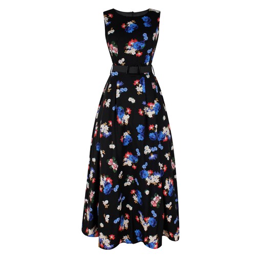 Vestido Estampado Floral Liberty con Cinturón para Mujer Basel