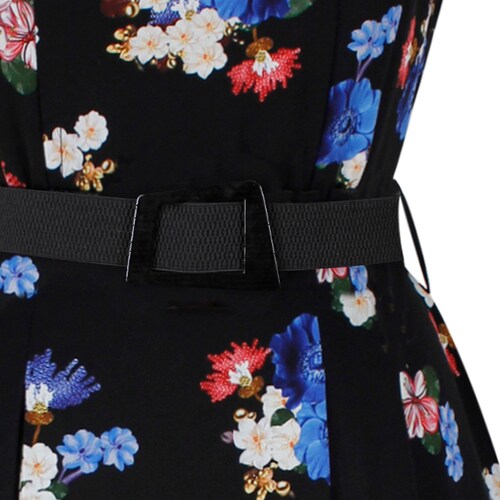 Vestido Estampado Floral Liberty con Cinturón para Mujer Basel