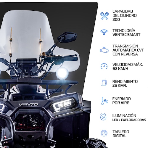 Cuatrimoto Vento Gladiator 2.0 200Cc Negro 2025