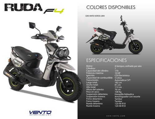 Motoneta Vento Ruda F4 170Cc 2025