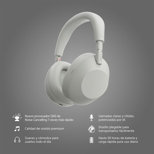 Audífonos Inalámbricos Sony Wh1000Xm6 Plata
