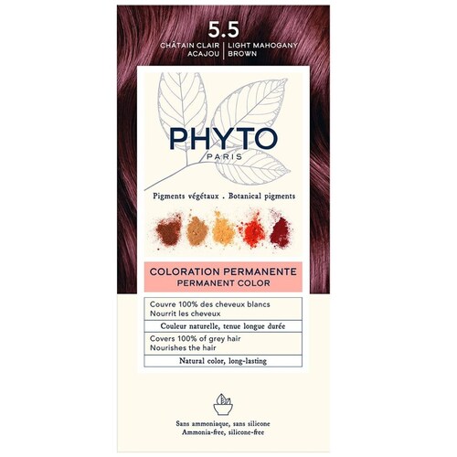 Tinte Phyto Color 5.5 Castaño Claro Caoba Phyto