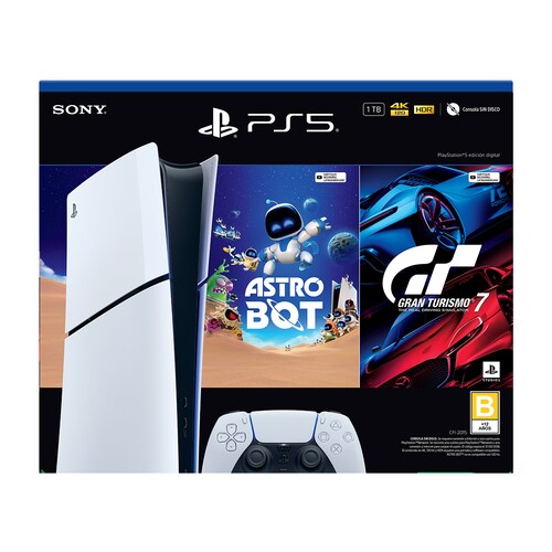Consola Playstation 5 Edición Digital con Astro Bot y Gran Turismo 7