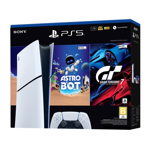 Consola Playstation 5 Edición Digital con Astro Bot y Gran Turismo 7