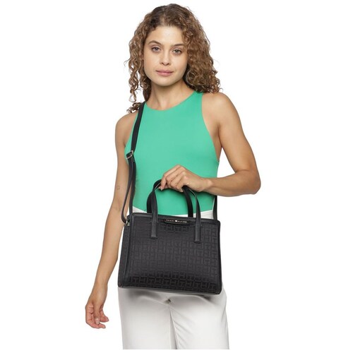 Satchel Negro Tommy Hilfiger para Mujer