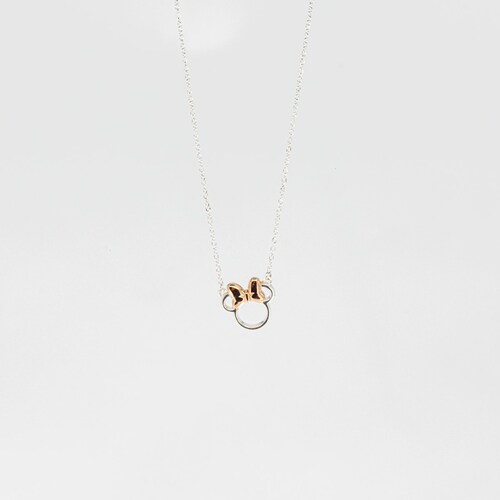 Collar Silueta Minnie Moño Rosa Disney