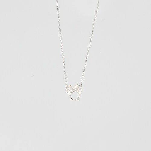 Collar Silueta Minnie Moño Rosa Disney