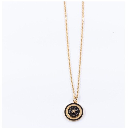 Collar Capitan America Negro  Acero Disney