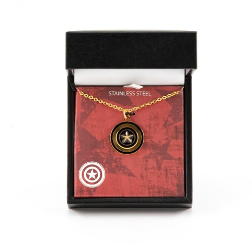 Collar Capitan America Negro  Acero Disney